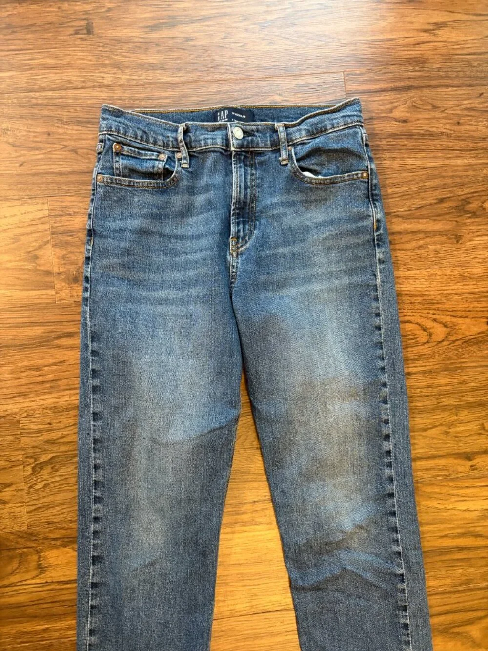 GAP blue jeans 29 straight leg high waist - Picture 3 of 10